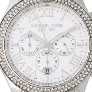 Michael Kors Silver Crystal-Accent Stainless Steel Chronograph Watch Michael Kors Ritz Chronograph Crystals Silver Dial Silver  main image 2
